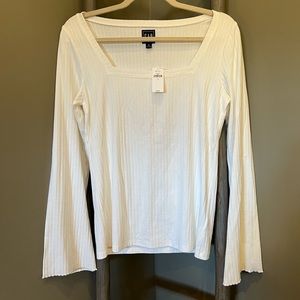 5 FOR $75 🩷 NWT Gap Squareneck Ribbed Lettuce Edge Top